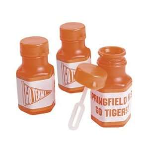  Personalized Orange Team Spirit Mini Bubble Bottles   Novelty 