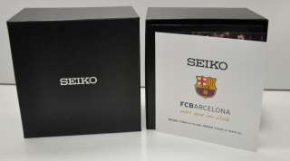 New Seiko Sportura FC Barcelona Chronograph SNAE75 Mens Watch Special 