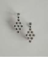 Tia Collections diamond and blue diamond chandelier earrings style 