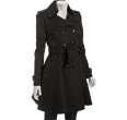 miss sixty black studded cotton poly belted trenchcoat