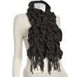 sayami charcoal cashmere fringe squiggle scarf