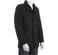 michael kors black wool blend double placket cargo coat