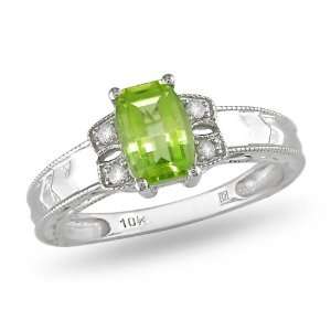   and Peridot Ring, (.04 cttw, GH Color, I1 I2 Clarity), Size 5 Jewelry