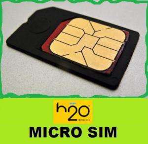 H2O Wireless Micro SIM CARD  NEW  Works w/ iPhone 4  