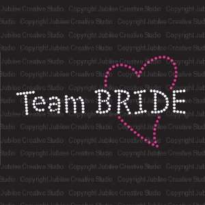  Team Bride Iron On Rhinestone Crystal T shirt Transfer 