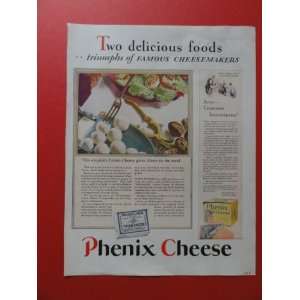   Cheese, print advertisment (Cream Cheese) original vintage magazine