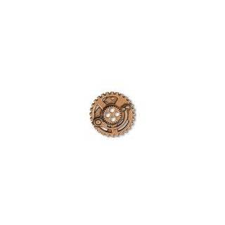  Antiqued Brass Steampunk Clock Mechanism Cogs Button 7/8 