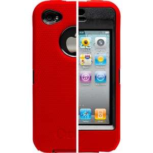 NEW OTTERBOX DEFENDER CASE FOR APPLE IPHONE 4 4G RED ON BLACK  