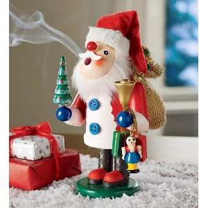  Painted Wood Smoking Santa Incense Holder