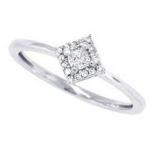   Cut Solitaire Promise Diamond Engagement Ring in 14Kt White Gold 7