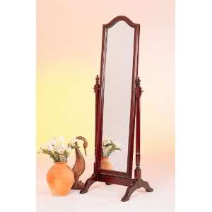  18th Century Traditional Standing Floor Mirror With Metal 