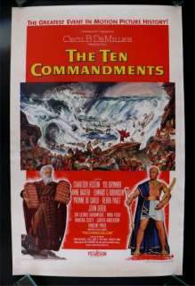 THE 10 TEN COMMANDMENTS * 1SH MOVIE POSTER 1956 BIBLE  