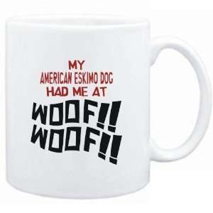  Mug White MY American Eskimo Dog HAD ME AT WOOF Dogs 