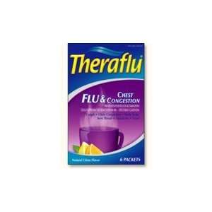  Theraflu Hot Liquid Flu & Chest Congestion Powder Citrus 6 