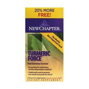  New Chapter Turmeric Force 20% More Free 72 Soft Gels 