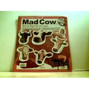  Mad Cow   Mad Cow Magnet Set (very angry)   5 Magnets 
