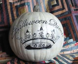 Halloween Queen Sparkle White Pumpkin Crown Glass Glitter Jack O 