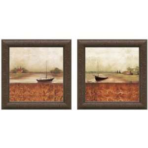  Sunset Sailing On The Wind Framed Wall Art Set Of 2