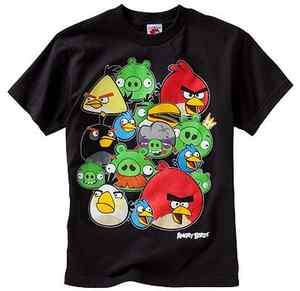 New Boy Youth Angry Birds Shadow Group T Shirt Tee Size S M L XL 