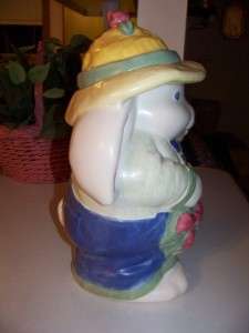 Collectible Spring Rabbit Cookie Jar by Treasure Craft  