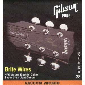 Gibson Electric Guitar Brite Wires Nickel Plated, .008   .038, SEG 