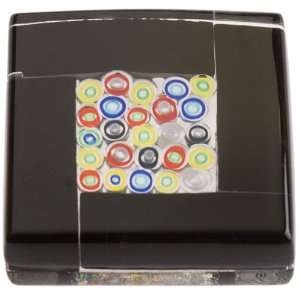  Murano Glass Paperweight, Embedded Circular Millefiori 