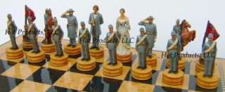 CIVIL WAR NEW chess set W/ 15 WOOD STORAGE BOARD  