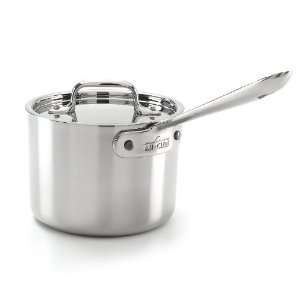  All Clad Stainless Non Stick Sauce Pan with Lid 2 Qt 