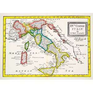  1944 Print Map Eighteenth Century Italy Gulf Venice Ionian 