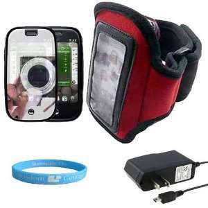 Accessory Kit for Palm Pre Plus Active Red Armband + 2 way Mirror 