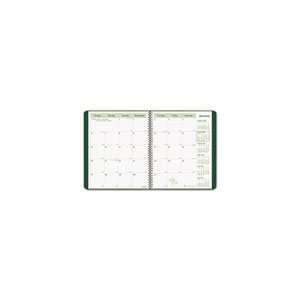   Recycled Monthly Planner, 11 x 8 1/2, Green Soft Cover, 2011 2013