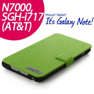   Tridea] SAMSUNG Galaxy Note/N7000/i717 AT&T leather FLIP Case   green