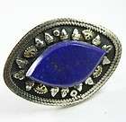 AFGHAN TRADITIONAL SILVER LAPIS LAZULI STONE RING 8.50