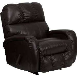  Contemporary Bentley Brown Leather Chaise Rocker Recliner 