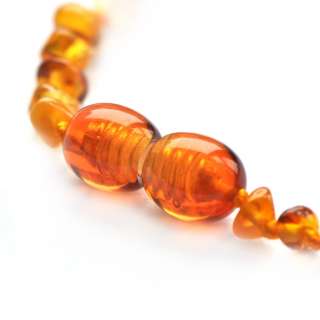 Baby Teething Necklace, Genuine Baltic Amber #40(R)  