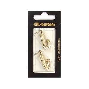    Dill Buttons 30mm Shank Gold Saxophone 2 pc (6 Pack)