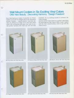   Catalog 1969 Electric Water Coolers Drinking Fountains Retro Wall