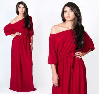 NEW One Shoulder Cocktail Red Long Maxi Dress S M L  