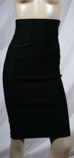 New High Waist Stretch Back zipper Pencil Skirt Black  