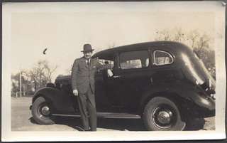 Vintage Car Photo Man w/ 1936 1937 1938 Packard Six 704745  