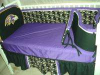 Custom made Baby Nursery Crib Bedding Set made w/Baltimore Ravens 