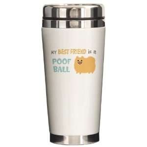  Pomeranian Poof Ball Funny Ceramic Travel Mug by  