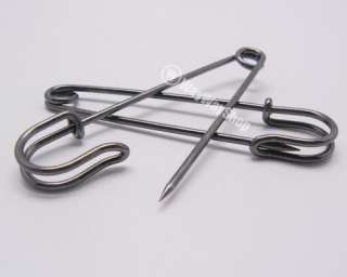10 LARGE OVERSIZED METAL 3 INCH RUST Black SAFETY PINS  