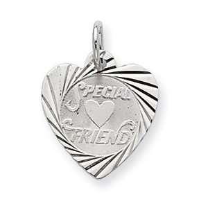  Sterling Silver Special Friend Disc Charm QC2329 Jewelry