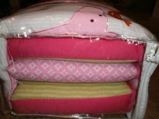 NEW Tiddliwinks Sweet Safari Monkey Pink/Green 3pc Baby Bedding Crib 