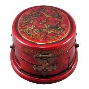  Dragon and Phoenix Leather Chinese Jewelry Box