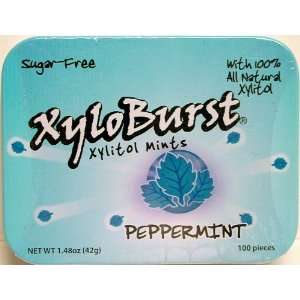 XyloBurst Xylitol Peppermint Mints (Metal Tin) 1.48oz/100 pcs
