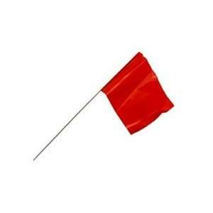  Glo Red Fluorescent Surveyors Stake Flag (2 1/2 X 3 1/2) 21 wire 