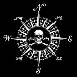 Compass Rose Skull 1 Sticker