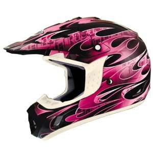  THH TX 12 Flame Helmet   Large/Black/Pink Automotive